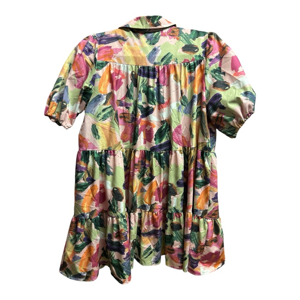 Sunday up watercolor button up shirt dress - Picture 3 of 4